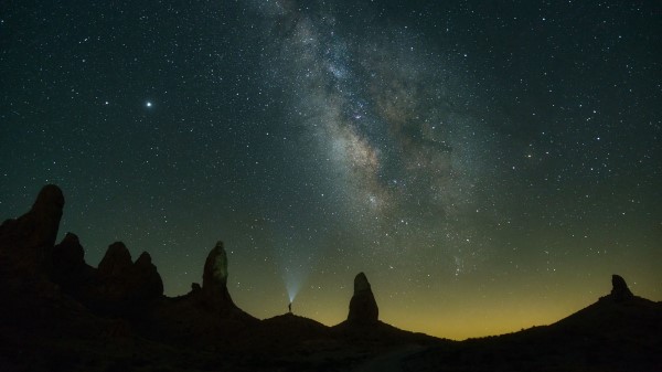 Silhouette Starry Sky Night Image wallpaper