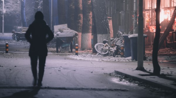 Silhouette Street Night wallpaper