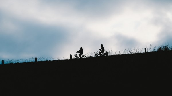 Silhouettes Bicycle Horizon wallpaper