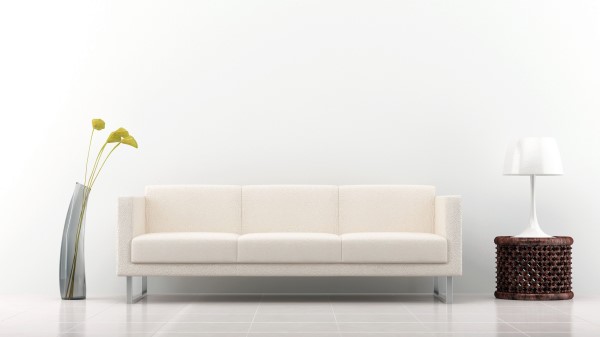 Sofa Decoration Interior Vase Lamp White Background wallpaper