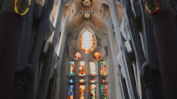 Spain Barcelona Gaudi Stained Glass wallpaper