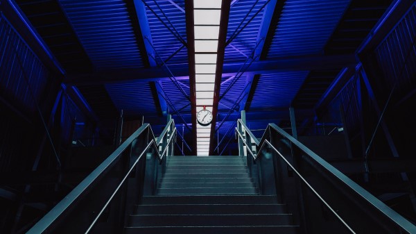 Stairs Clock Architecture Wallpaper
