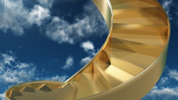Stairs Spiral Gold Sk wallpaper