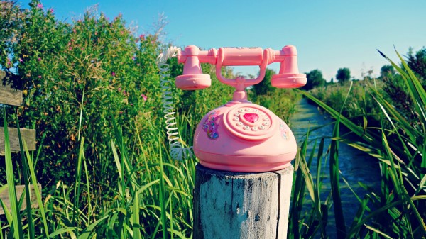 Telephone Toy Grass River Trees Wallpaper