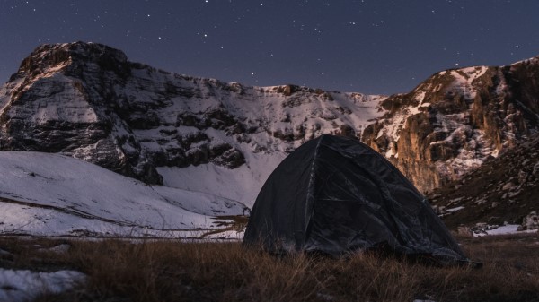Tent Camping Mountains Photo Wallpaper