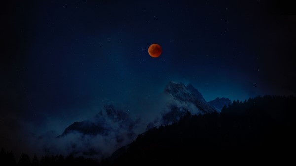 Full Moon Red Moon Starry Sky Wallpaper