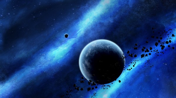 Planet Asteroids Glow wallpaper