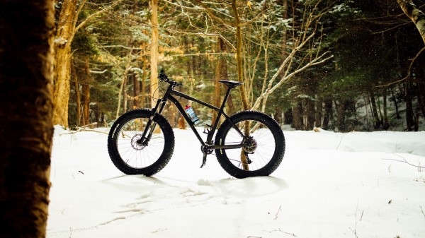 Bike Forest Snow wallpaper