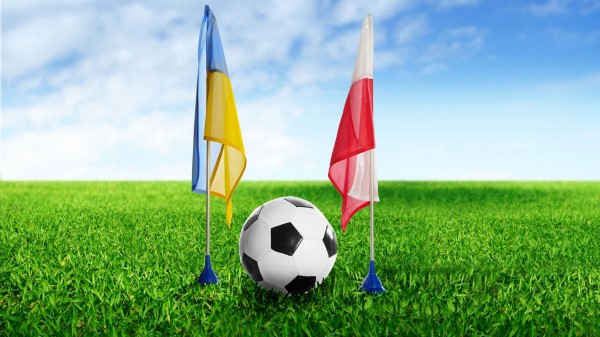 Football Ukraine Poland Ball Grass Flag wallpaper
