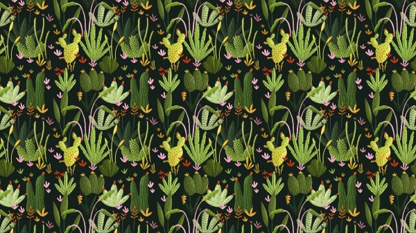Cactus Pattern Houseplants wallpaper