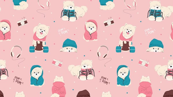 Dogs Texture Lettering Wallpaper