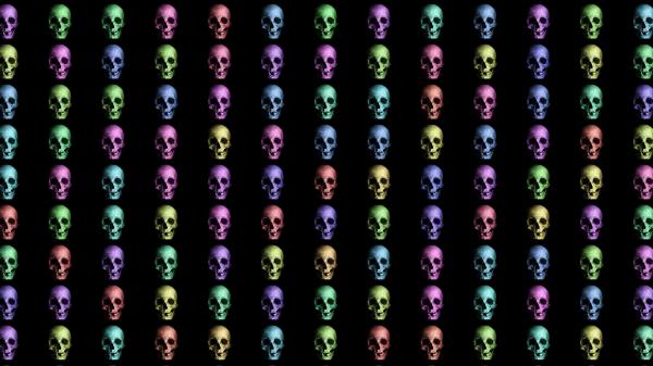 Skull Colorful Texture Wallpaper