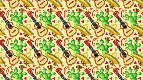 Sombrero Guitar Cactus Wallpaper