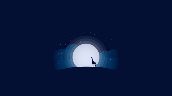 Moon Giraffe Hill Wallpaper