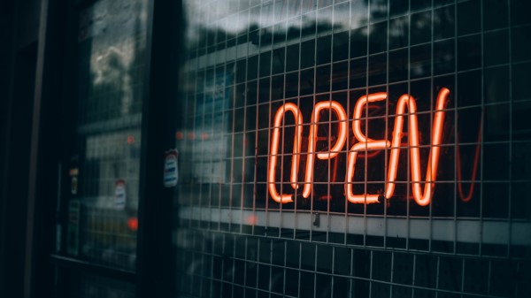 Inscription Open Backlight wallpaper
