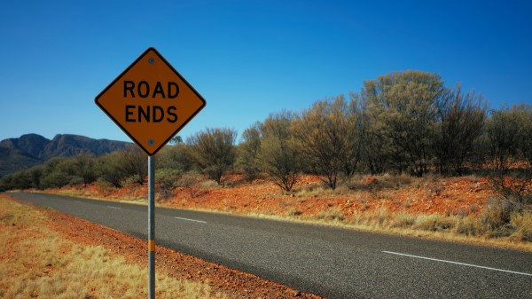 Inscription Road Ends Sign Wallpaper
