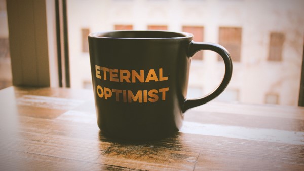 Mug Inscription Optimism wallpaper