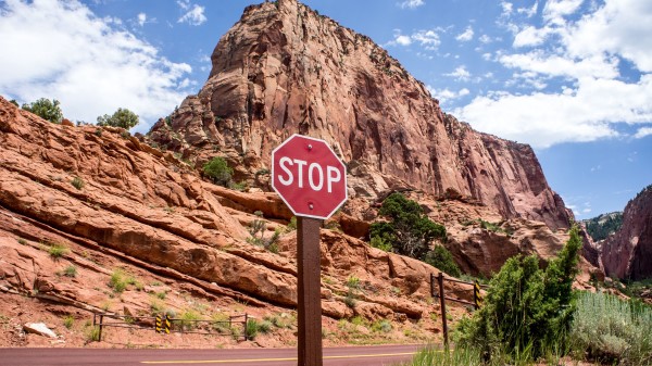 Sign Stop Canyon wallpaper
