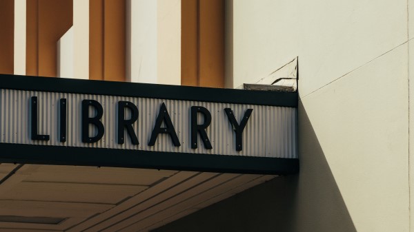 Signboard Library Inscription wallpaper