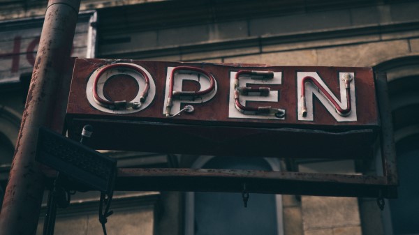 Signboard Open Inscription wallpaper