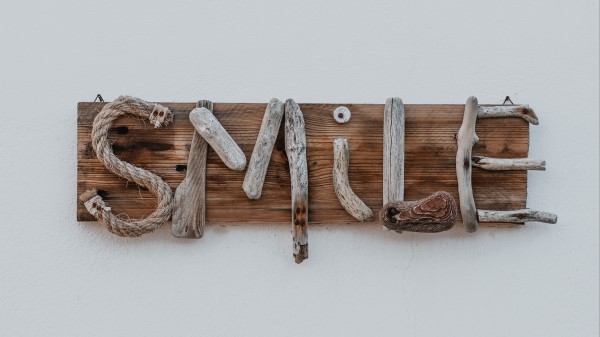 Smile Inscription Wooden wallpaper