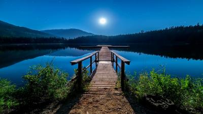 A Small Bridge In The Lake Wallpaper