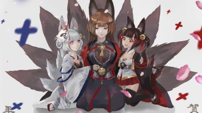 Amagi Akagi Chan Kaga Azur Lane 4k Wallpaper Wallpaper