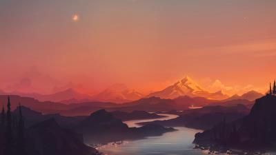 Beautiful Mountains Artistic Wallpaper Wallpaper