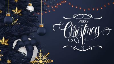 Blue Christmas New Year 4k Wallpaper