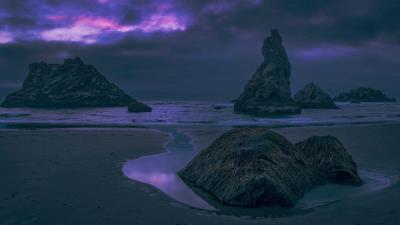 Dawn On Bandon Beach Oregon Wallpaper