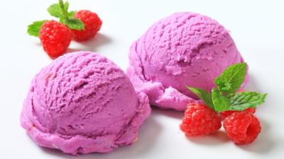 Dessert Fruit Raspberry Ice Cream Wallpaper