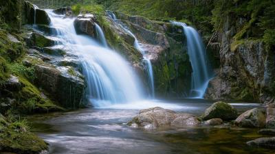 Elbe River Waterfall Czech Republic Wallpaper