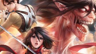 Eren Yeager Mikasa Ackerman Titan Attack On Titan Wallpaper