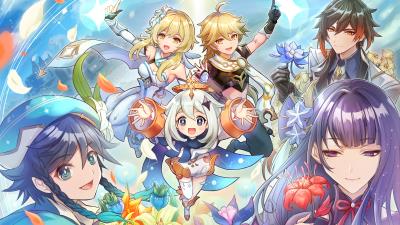 Genshin Impact Aether Lumine Paimon Baal Raiden Shogun Venti Zhongli Wallpaper