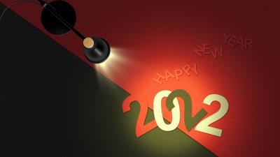 Happy New Year 2022 Red Green Wallpaper