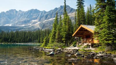 Lake Ohara Lodge Cabin British Columbia Wallpaper