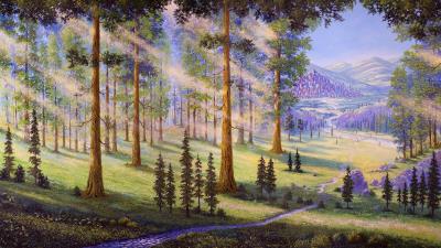 Moonlight Forest Artistic 4k Wallpaper Wallpaper