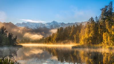Morning Mist On A Lake 4k Wallpaper Wallpaper