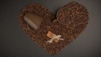 Photography Coffee Heart Beans Wallpaper