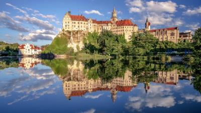 Reflection Of Sigmaringen Castle Germany 4k Wallpaper Wallpaper