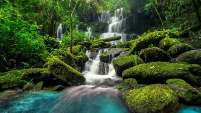 River Nature Waterfall Moss 4k Wallpaper Wallpaper