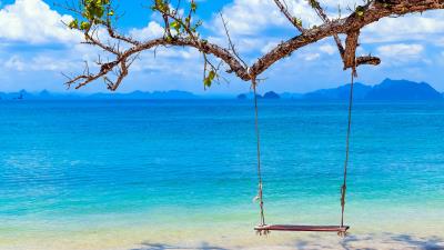 Swing Beach 5k Wallpaper