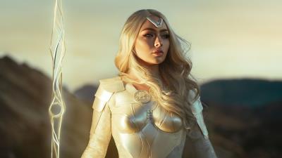 Thena From Eternals Cosplay 5k Wallpaper