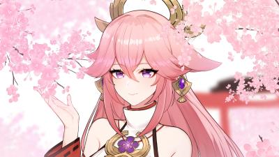 Yae Miko Genshin Impact Video Game 2k Wallpaper Wallpaper