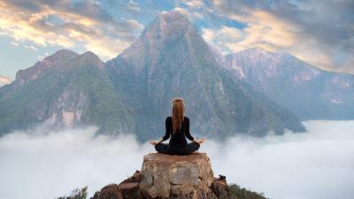 Yoga Meditation Mountain Wallpaper